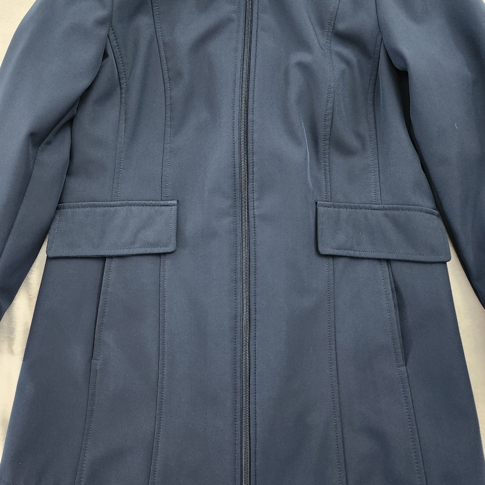 CLEO Women's Dark Teal Full Zip Coat Jacket Removable Hood Outerwear XS Petite - Picture 5 of 11